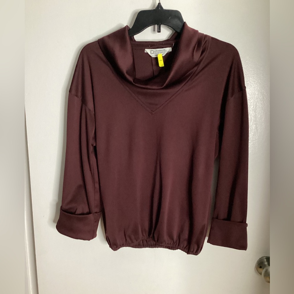 Vintage Elegant Chocolate Brown Cowl Neck Sweater M